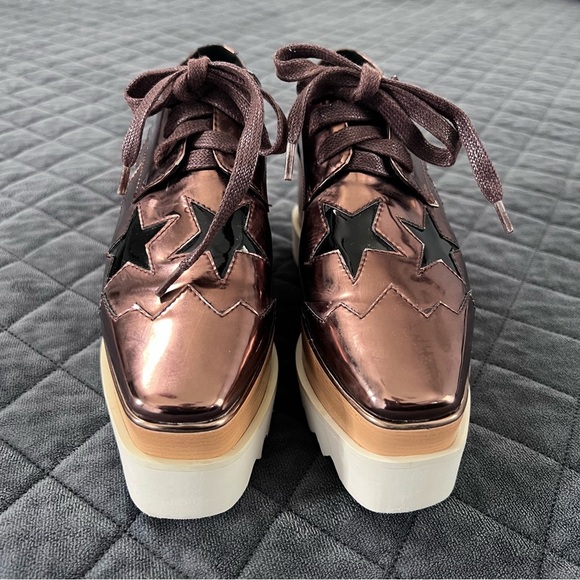 Stella McCartney Elyse Shoes Womens 5 35 Star Platform Bronze Metallic - Picture 2 of 15